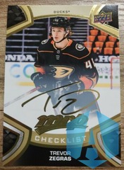 2021 Upper Deck 250 Trevor Zegras MVP Checklist GOLD